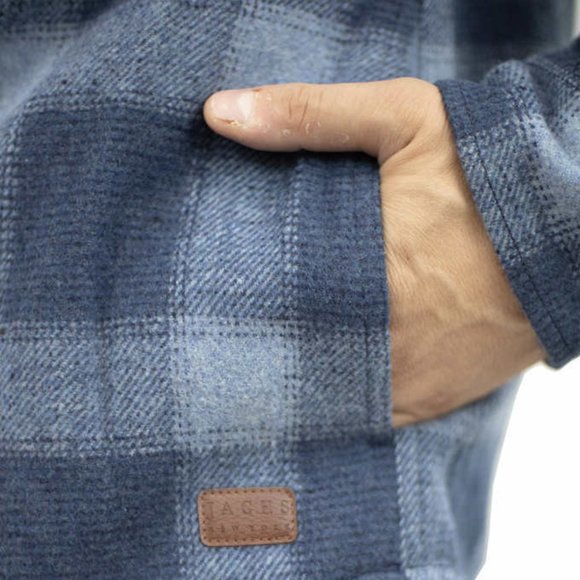 Jachs New York Men's Wool Blend Sherpa Fleece Lined Jacket Size M Blue Plaid NEW - Picture 11 of 16